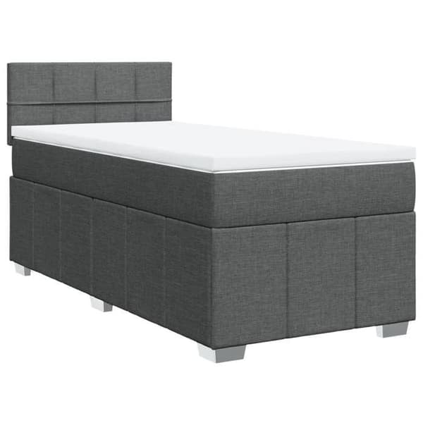 Maison Exclusive - Sänkyperä ja tummanharmaa patja 90x190 cm Kangas