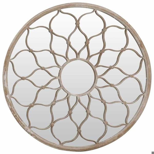 Maison Exclusive - Trädgårdspegel Sand 60x3 cm Järn Rund utomhusbruk