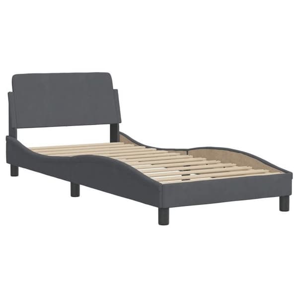 Maison Exclusive - Tummanharmaa 80x200 cm samettivuode patjalla