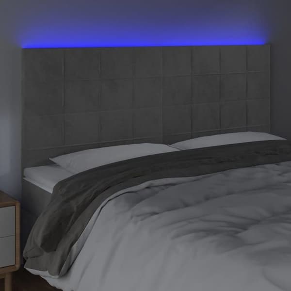 Maison Exclusive - LED-päätyharso Vaaleanharmaa 180x5x118/128 cm Sametti ljusgrått