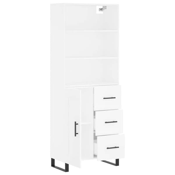 Maison Exclusive - Buffé hög Vit 69,5x34x180 cm Ingenjörsträ Vit