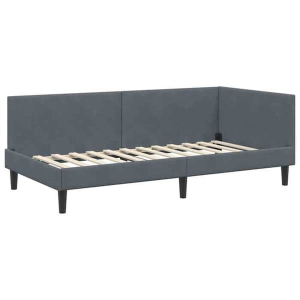 Maison Exclusive - Mörkgrå hörnsängram 90 cm x 190 cm Sammet