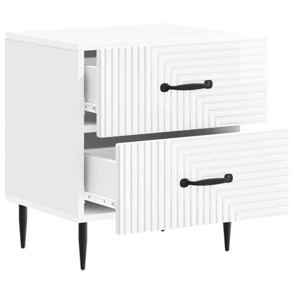 Maison Exclusive - Natbord 2 dele Hvid glans 43 x 34,5 x 47,5 cm