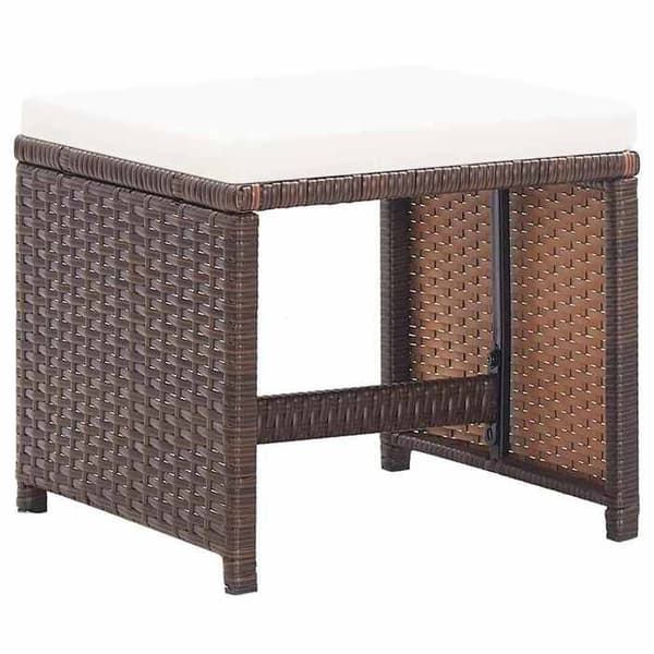 Maison Exclusive - Trädgårdsstolar set om 2 med kuddar i flätad resin Brun