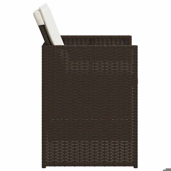 Maison Exclusive - Trädgårdsstolar med kuddar, set om 4, brun flätad resin brun