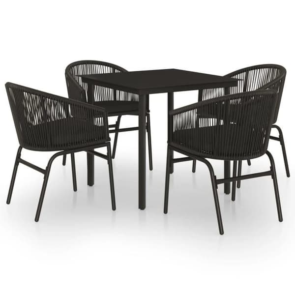 Maison Exclusive - Have spisebordssæt 5 stk Sort