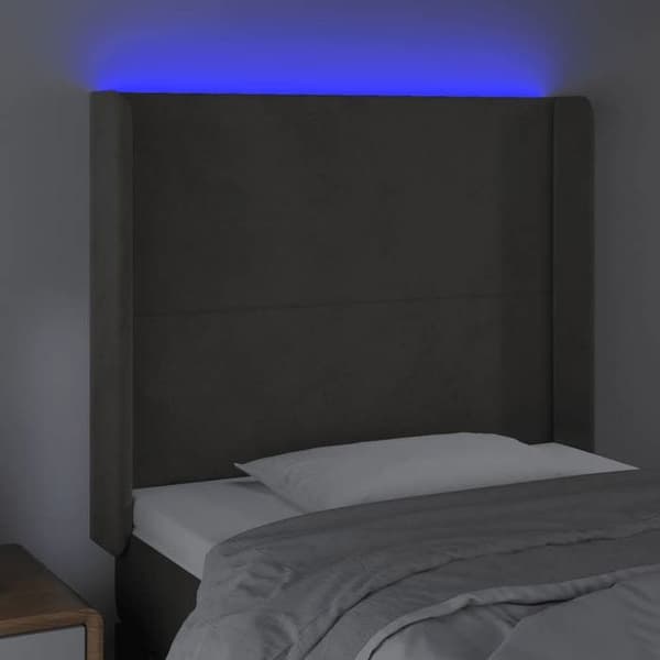 Maison Exclusive - LED-päätyharso Tummanharmaa 103x16x118/128 cm Sametti mörkgrå