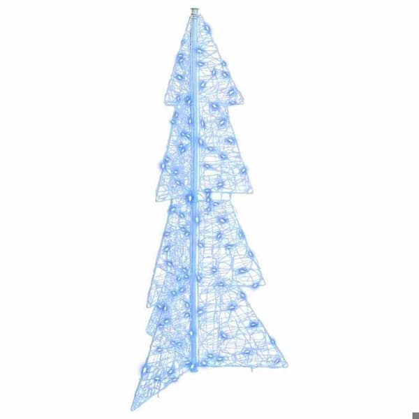 Juletræ - EKSKLUSIVT HUS - Moderne 120 cm - 100 LED blå - Akryl - USB-strøm Blå
