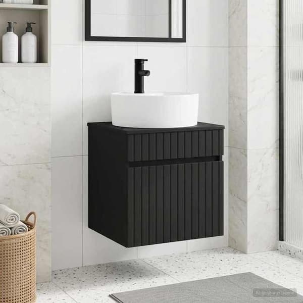 Maison Exclusive - Væghængt vaskeskab Sort 49 x 44,5 x 65 cm Ingeniørtræ