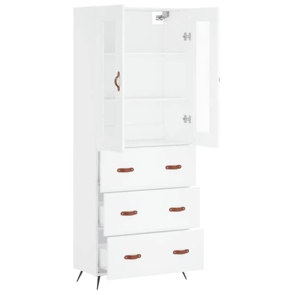 Maison Exclusive - Buffé hög Vit 69,5x34x180 cm Ingenjörsträ