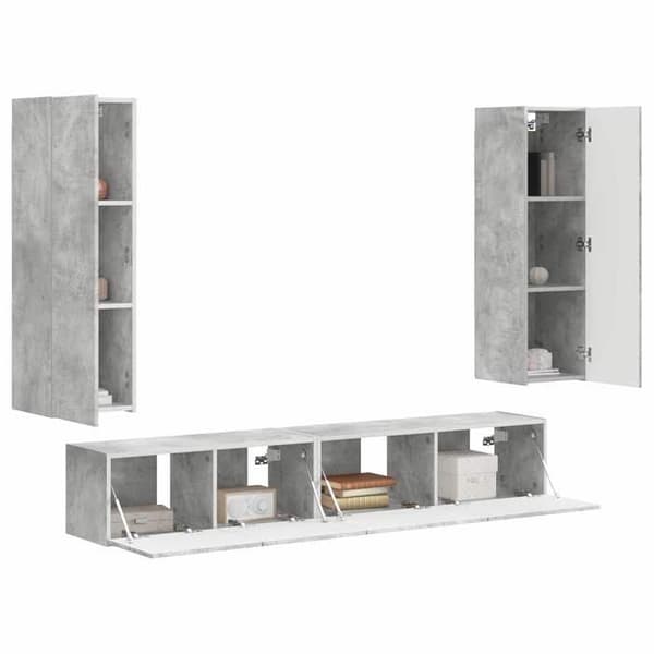 Maison Exclusive - 3-delt TV-møbel sæt Grå beton Ingeniørtræ