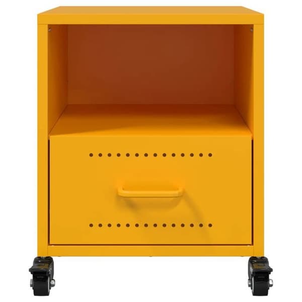 Maison Exclusive - Sengebord i sennepsgul 36x39x43,5 cm stål