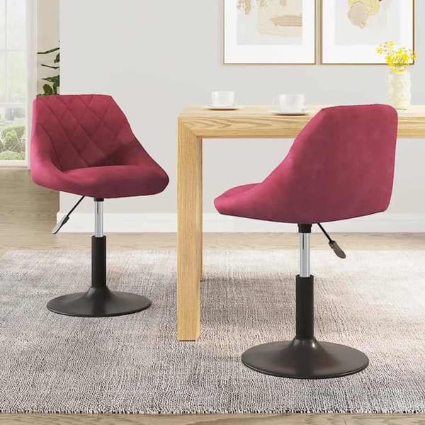 Maison Exclusive - Spisebordsstole med drejefunktion sæt af 2 bordeaux velour