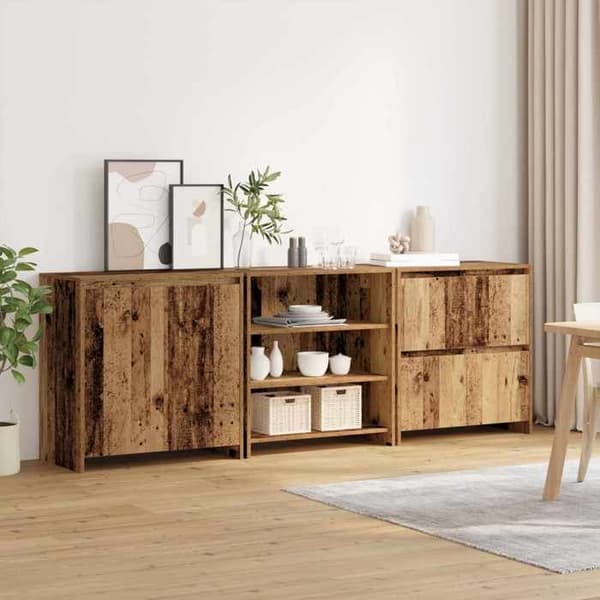 Maison Exclusive - Buffet 3 stk. Gammel træ 70 x 41 x 75 cm Ingeniørtræ