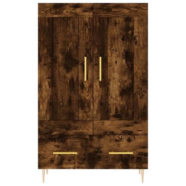 Maison Exclusive - Buffé hög ek rökt 69,5x31x115 cm ingenjörsträ