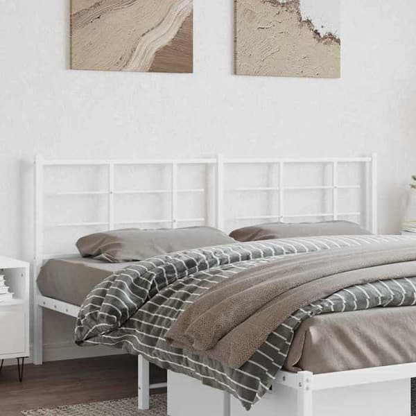 Maison Exclusive - Erstatnings hovedgærde metal hvid 180 cm