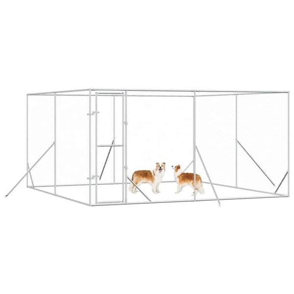 Maison Exclusive - Utomhus hundbur silver 4x4x2 m galvaniserat stål Silver