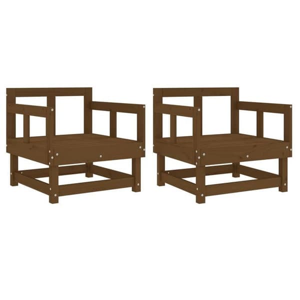 Maison Exclusive - Trädgårdsstolar set om 2 honung brun massiv furu