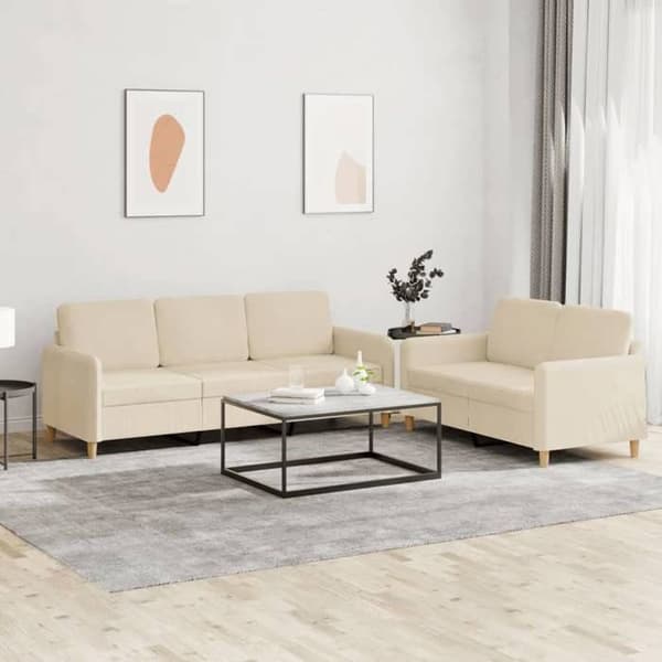 Maison Exclusive - Sæt af 2 sofaer med puder Creme Stof
