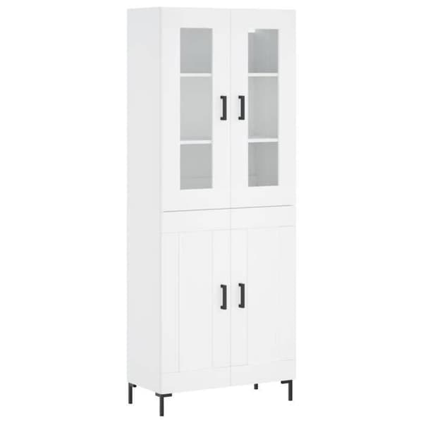 Maison Exclusive - Høj hvid buffet 69,5x34x180 cm Ingeniørtræ