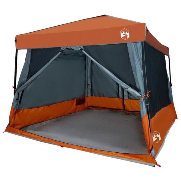 Maison Exclusive - Sæt af 2 campingtelte til 5 personer i grå og orange