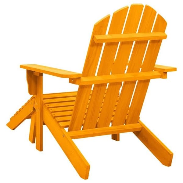 Maison Exclusive - Adirondack-puutarhatuoli, jossa on oranssi kuusipuffi Apelsin