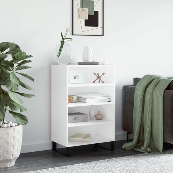Maison Exclusive - Vit hög buffé 57x35x90 cm i ingenjörsträ