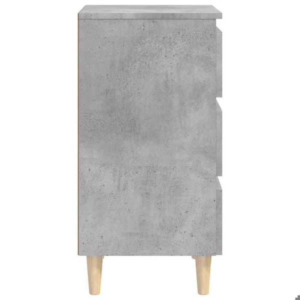 Maison Exclusive - Nattduksbord med ben i solid betonggrått trä 40x35x69cm