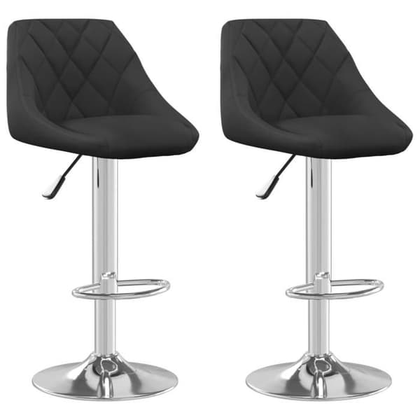 Maison Exclusive - Barstolar set om 2 svart sammet