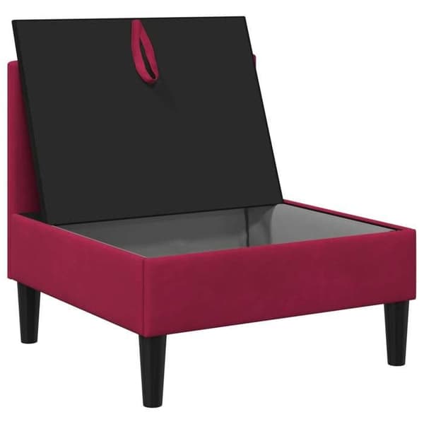 Maison Exclusive - Mellanstor soffa med förvaring Bordeaux Sammet Bordeaux