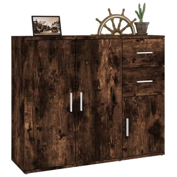 Maison Exclusive - Buffé Ek rökt 91x29,5x75 cm Ingenjörsträ