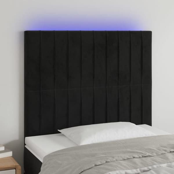 Maison Exclusive - LED-päätymustalla 80x5x118/128 cm sametti Svart