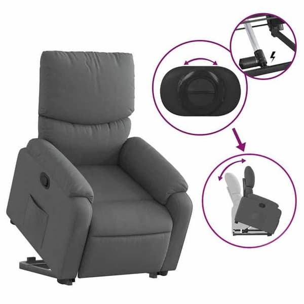 Maison Exclusive - Grått tyg reclinerfåtölj