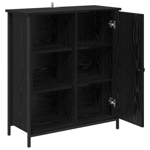 Maison Exclusive - Buffet Sort egetræ 70 x 30 x 80 cm Ingeniørtræ svart ek