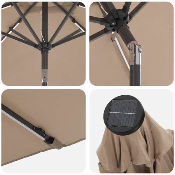 Exklusiv Maison - Trädgårdsparasol med LED-lampor och bas 2 x 3 m Polyester