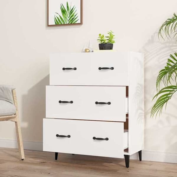 Maison Exclusive - Vit buffé 69,5x34x90 cm ingenjörsträ Vit