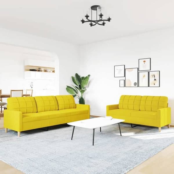 Maison Exclusive - Set med 2 soffor ljusgul tyg