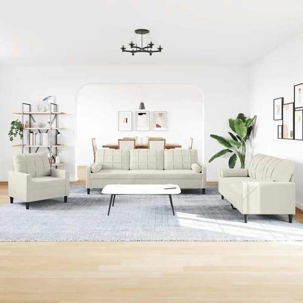 Maison Exclusive - 3 kpl:n sohvasetti tyynyjen ja samettityynyjen kanssa