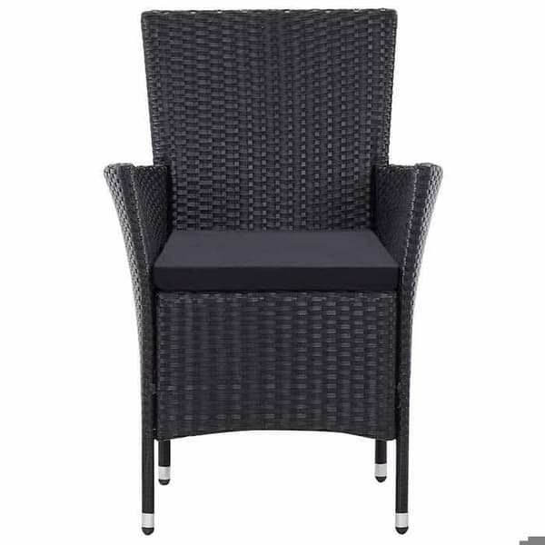 Maison Exclusive - Utomhus matgrupp 9 delar Flätad resin Svart