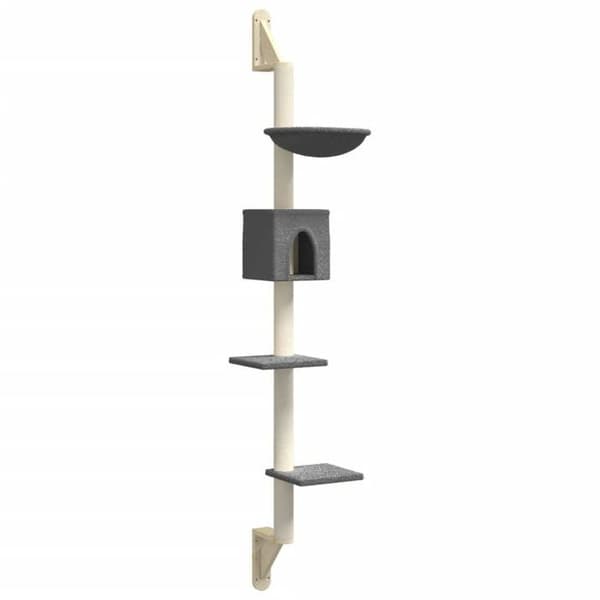 Maison Exclusive - Väggmonterad kattträd med klösträva mörkgrå 187 cm