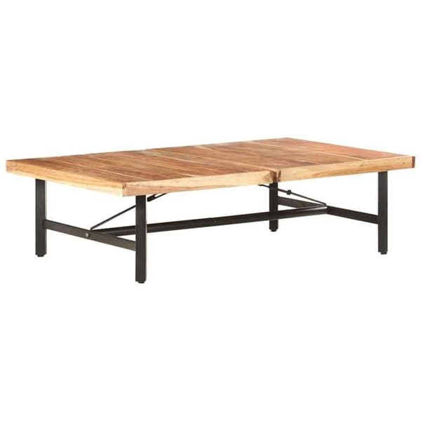 Bord - EKSKLUSIV HUS - 142x90x42 cm - Massivt akacietræ - Pulverlakerede jernben - Rektangulær