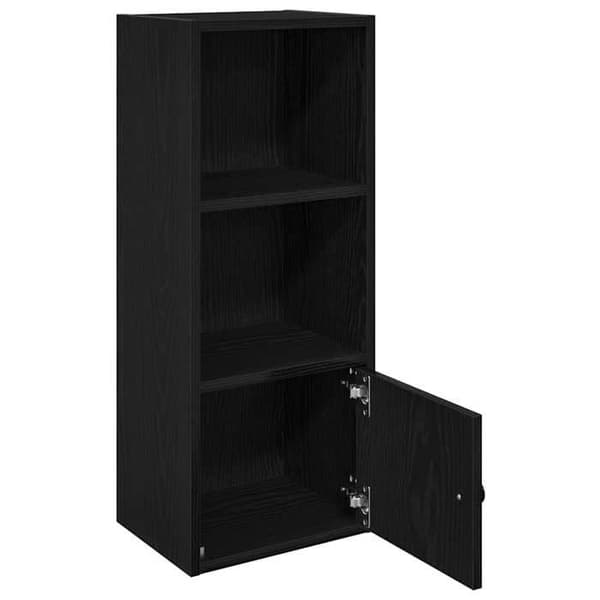 Maison Exclusive - Bibliotek i sort egetræ 31x24x77 cm ingeniørtræ