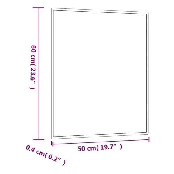 Väggspegel - EXKLUSIV HEM - 50 x 60 cm - Rektangulär - Glas - Monteringsklämmor