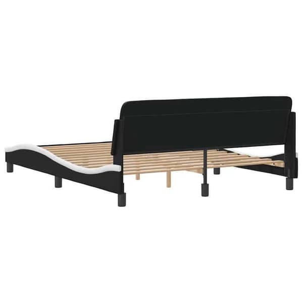 Maison Exclusive - Sängram Dover svart och vit 152x203 cm konstläder
