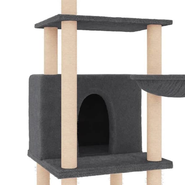 Maison Exclusive - Kattekradsetræ med sisal kløer i mørkegrå 132 cm mörkgrå