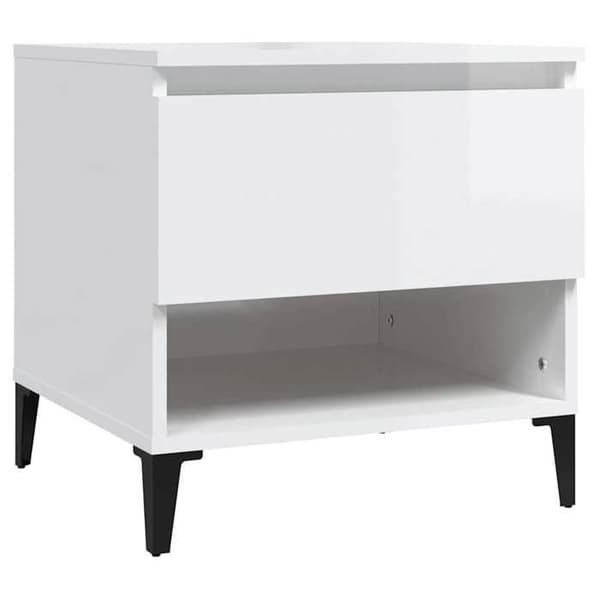 Maison Exclusive - Hvid glans bord 50x46x50 cm Ingeniørtræ