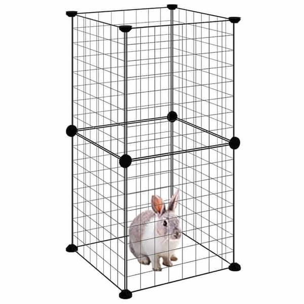 Maison Exclusive - Kæledyrbur med 8 paneler Sort 35x35x70 cm Stål