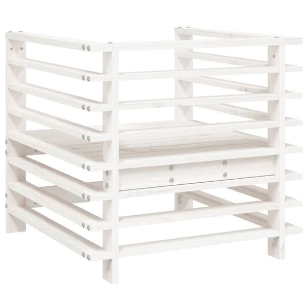 Trädgårdsstolar - EXKLUSIVT HEM - set om 2 - Vit - Massivt trä - Modulär design Vit