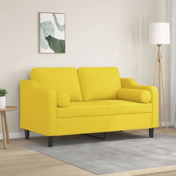 Soffa 2 platser - Maison Exclusive - Ljusgul - Polyester tyg - Metallram Ljus gul
