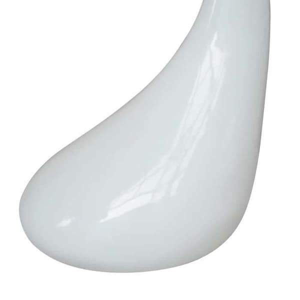 Maison Exclusive - Sofabord med rund, blank hvid glasplade Strålande vit